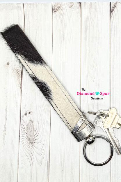 Cowhide Wristlet Keychain