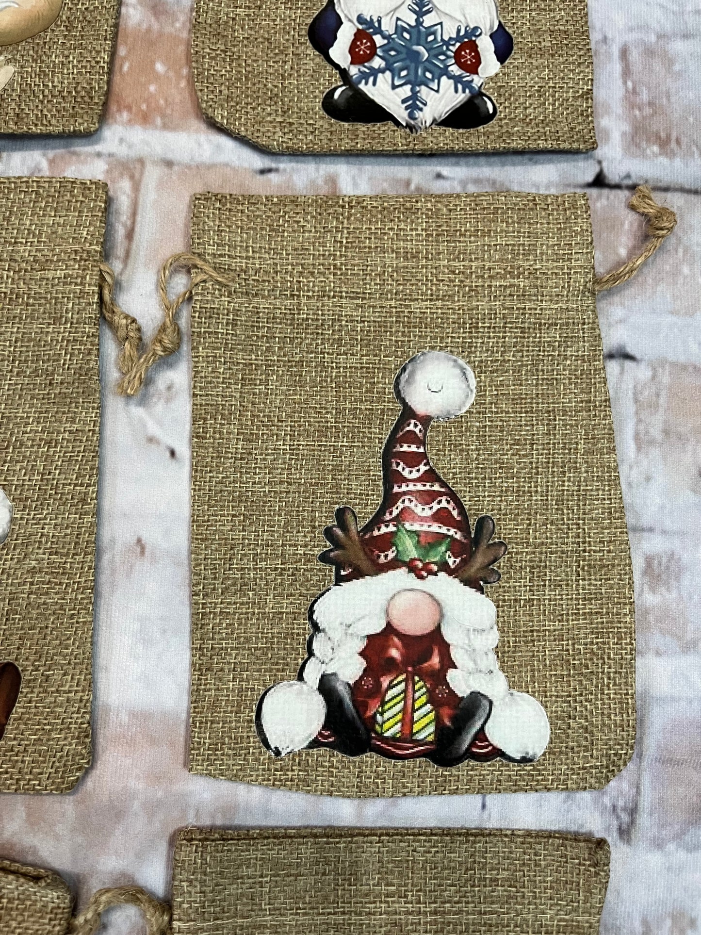 Christmas Gnome Burlap Bags - The Diamond Spur Boutique