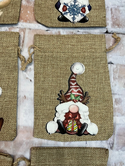 Christmas Gnome Burlap Bags - The Diamond Spur Boutique