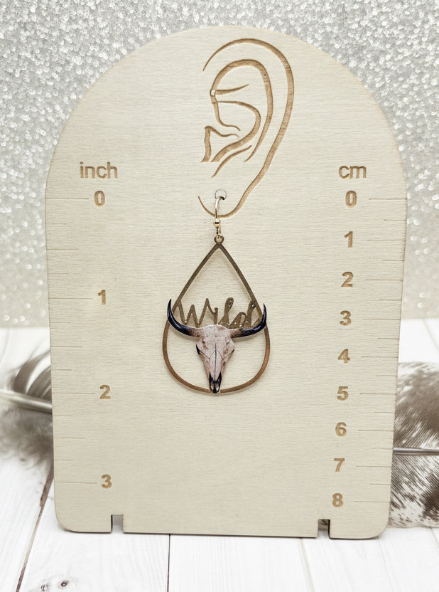 Wild Skull Gold Teardrop Earrings - The Diamond Spur Boutique