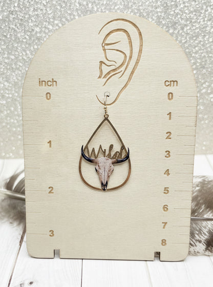 Wild Skull Gold Teardrop Earrings - The Diamond Spur Boutique