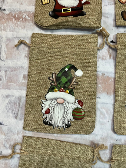 Christmas Gnome Burlap Bags - The Diamond Spur Boutique