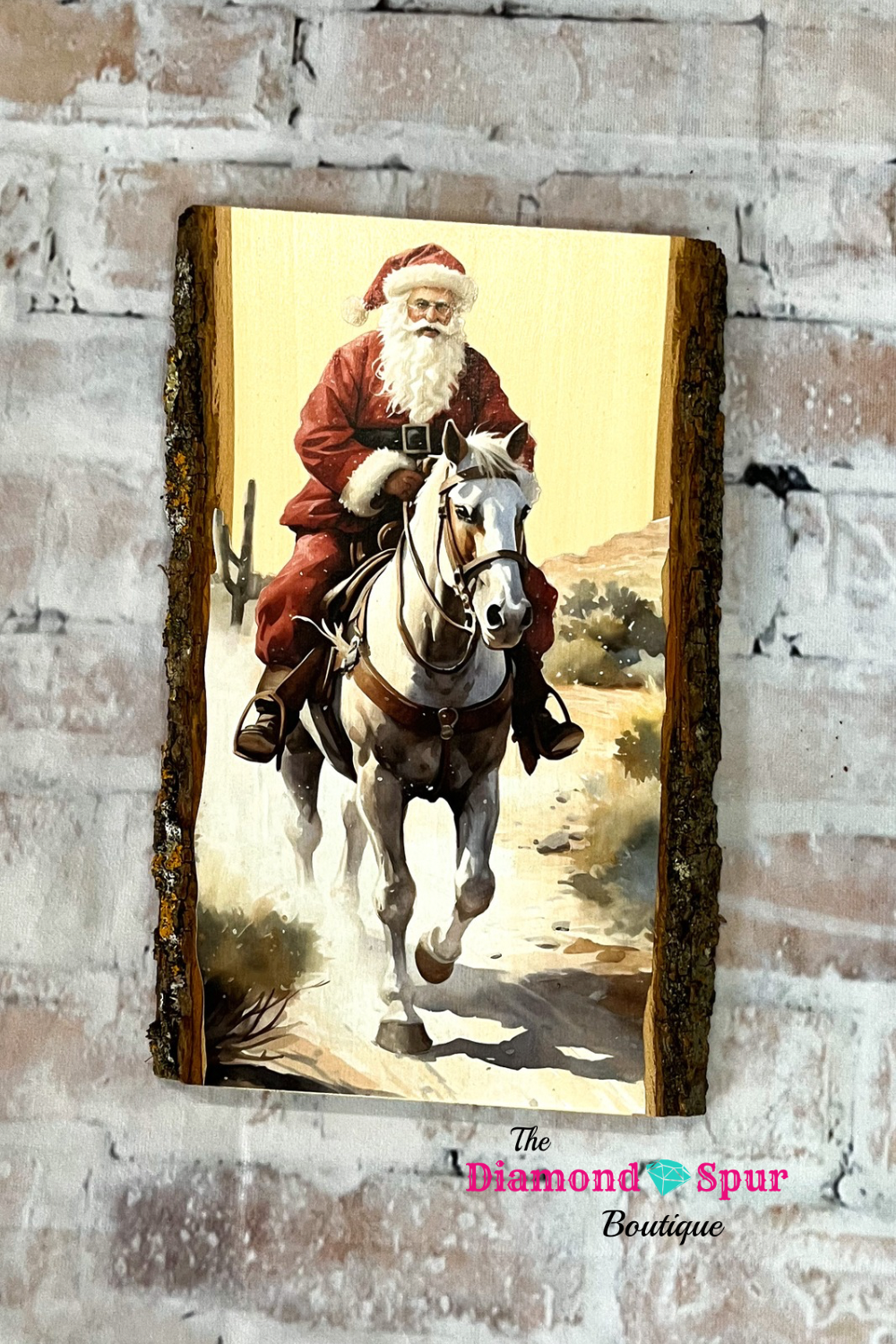 Cowboy Santa Wood Wall Plaque