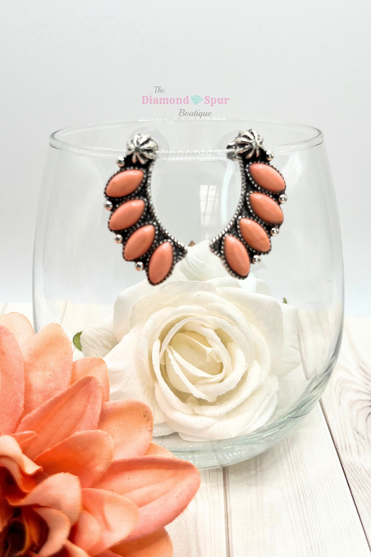 Western Coral Post Earrings