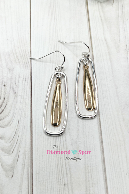 Elongated Drop Metal Earrings - The Diamond Spur Boutique