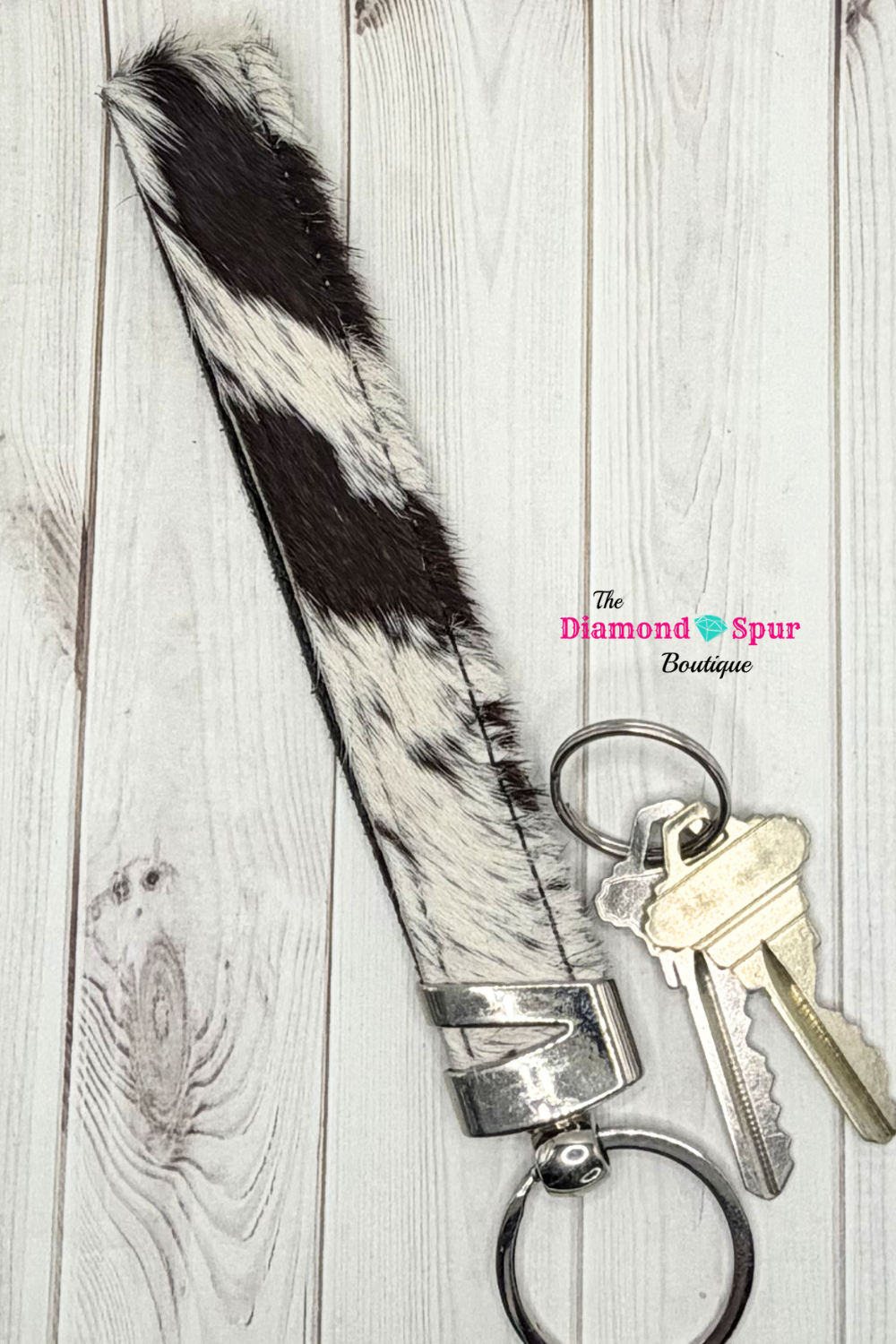 Cowhide Wristlet Keychain