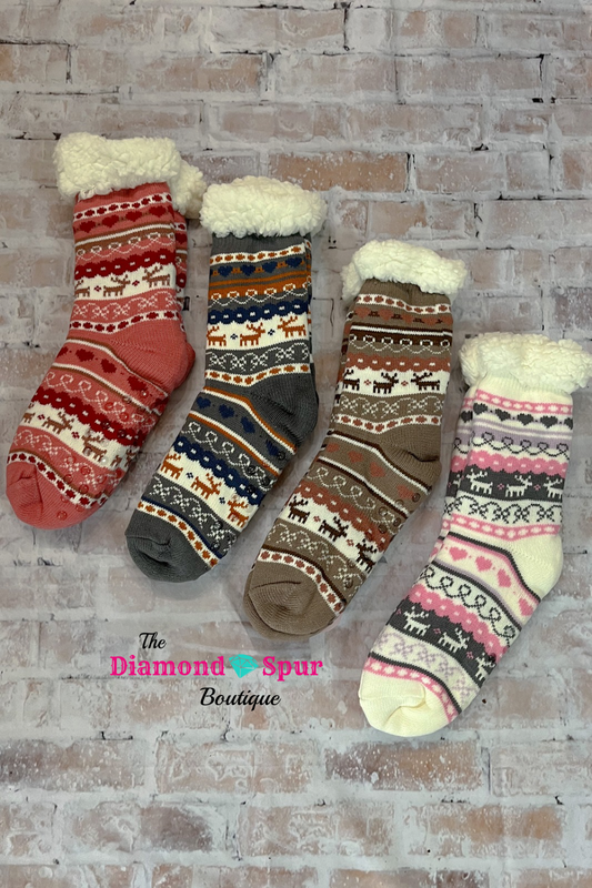 Fuzzy Slipper Socks - The Diamond Spur Boutique