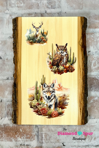 Desert Animals Wood Wall Plaque