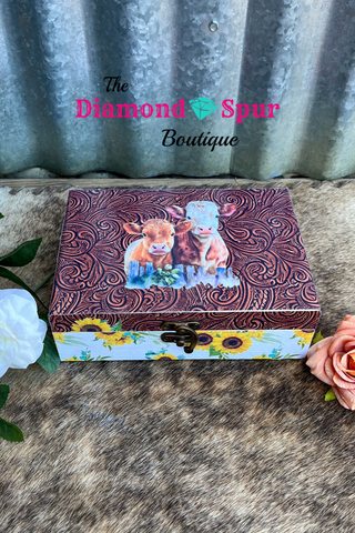 Cows & Sunflowers Jewelry/Keepsake Box