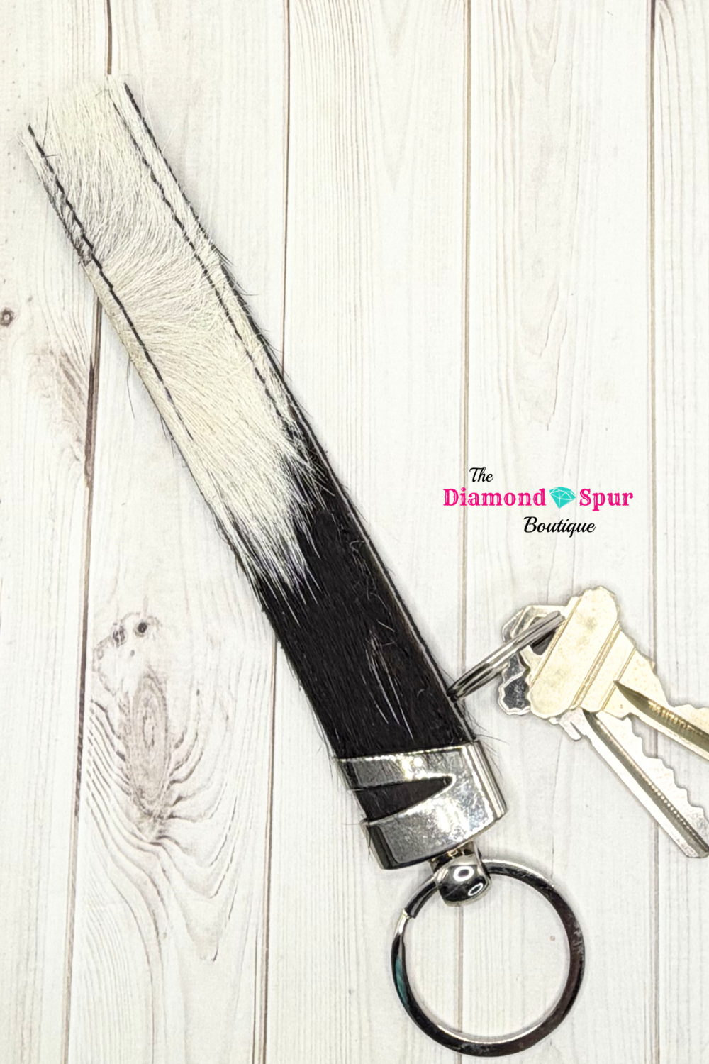 Cowhide Wristlet Keychain