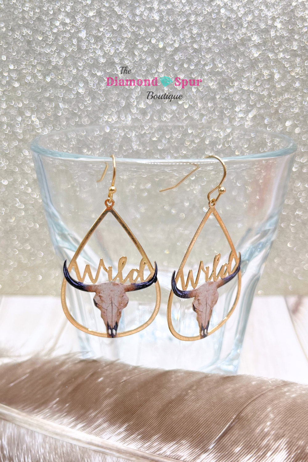Wild Skull Gold Teardrop Earrings - The Diamond Spur Boutique