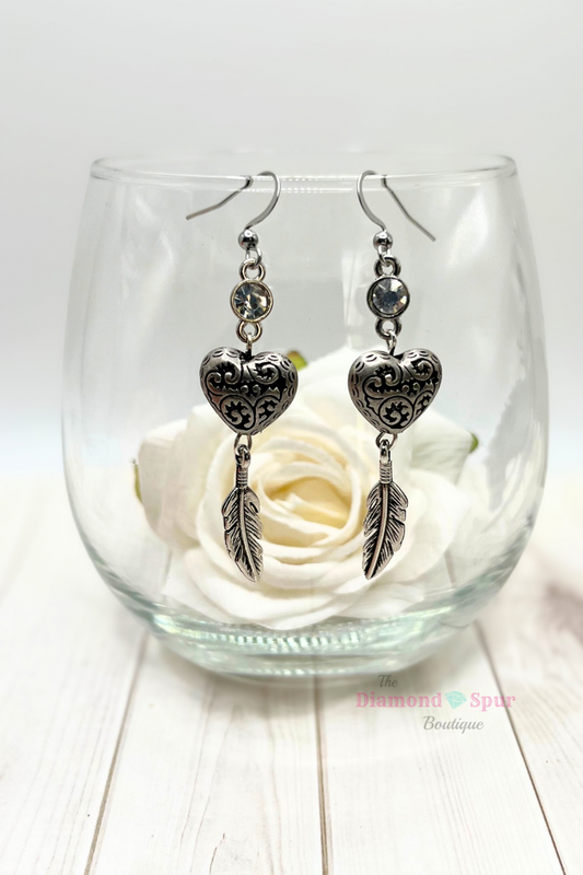 Vintage Style Heart Earrings