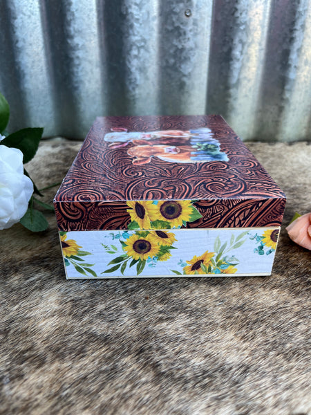 Cows & Sunflowers Jewelry/Keepsake Box