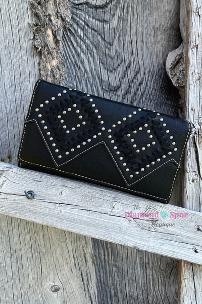 Stitched Diamond Secretary Style Wallet