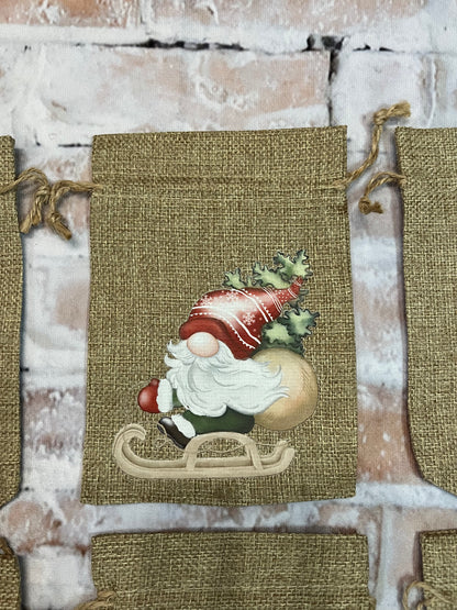 Christmas Gnome Burlap Bags - The Diamond Spur Boutique