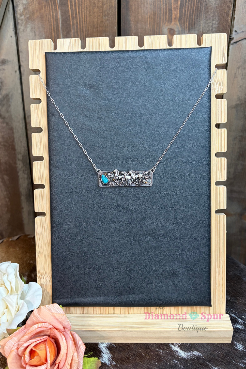 Running Horses Bar Necklace