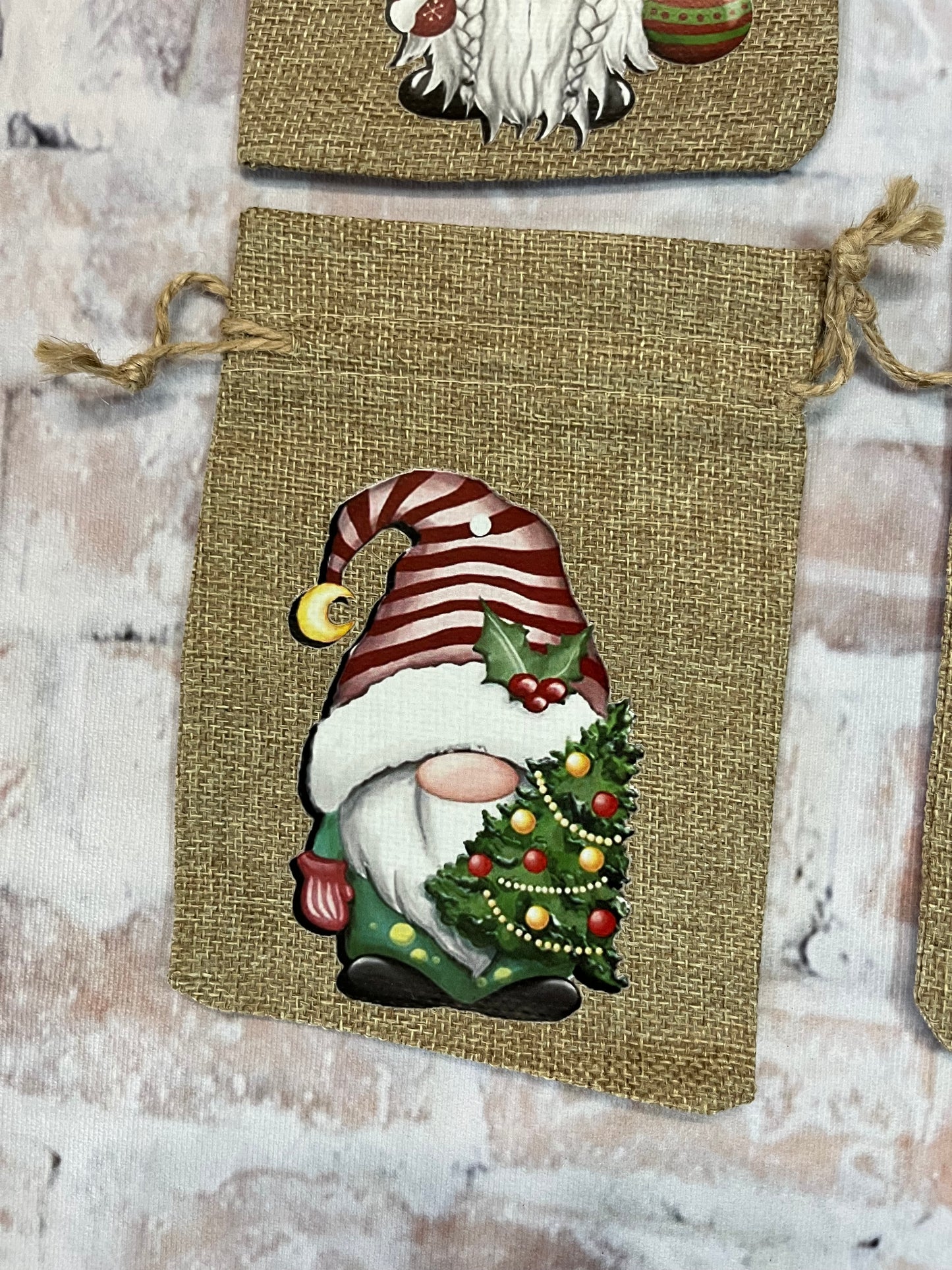 Christmas Gnome Burlap Bags - The Diamond Spur Boutique