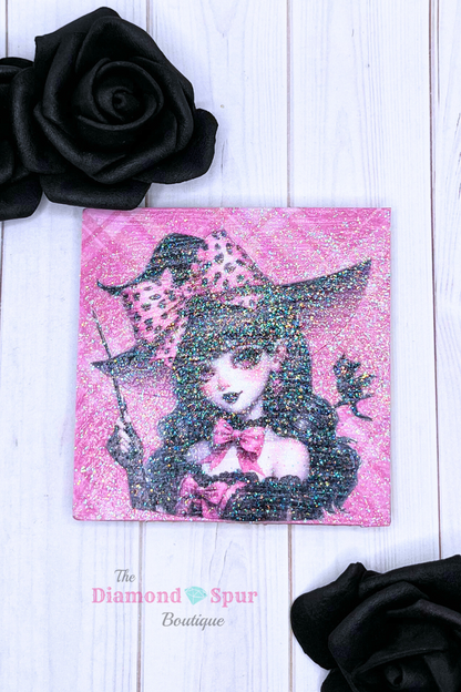 Sparkling Wood Halloween Magnets