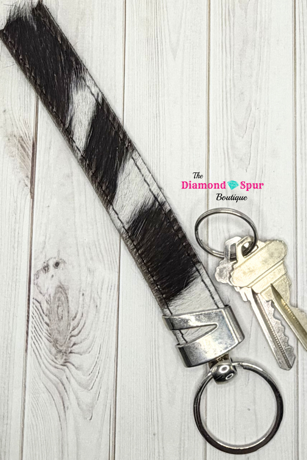 Cowhide Wristlet Keychain