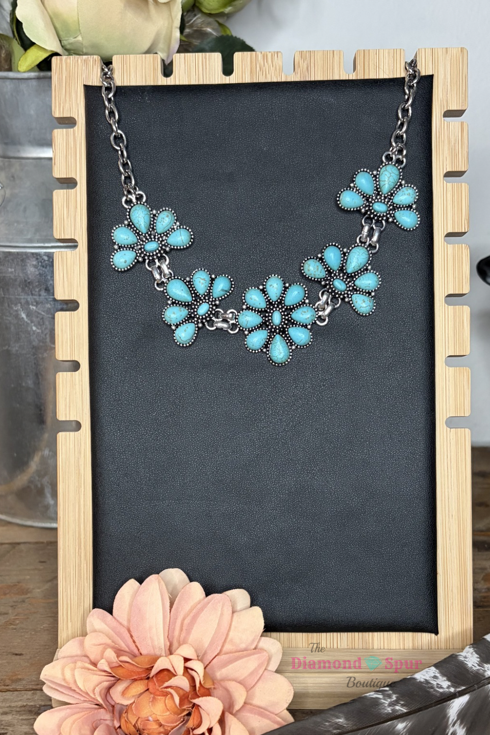 Sterling Kreek Turquoise Cluster Necklace