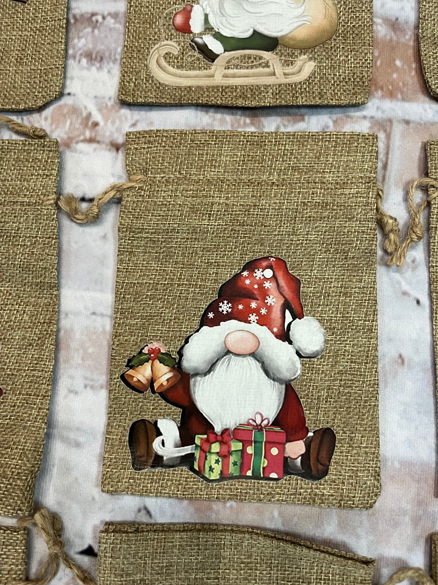 Christmas Gnome Burlap Bags - The Diamond Spur Boutique