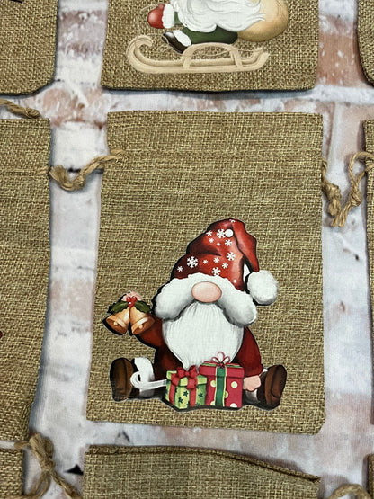 Christmas Gnome Burlap Bags - The Diamond Spur Boutique