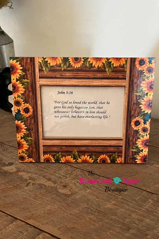 Sunflower Picture Frame - The Diamond Spur Boutique