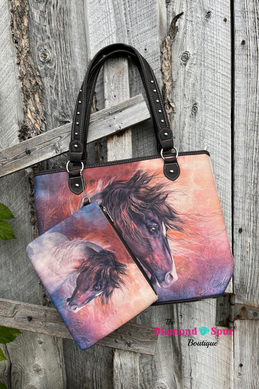 Horse Canvas Tote Bag - The Diamond Spur Boutique