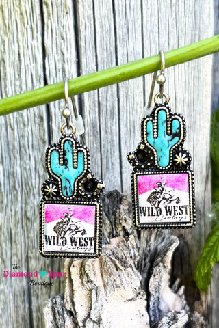 Wild West Cactus Bronc Earrings - The Diamond Spur Boutique
