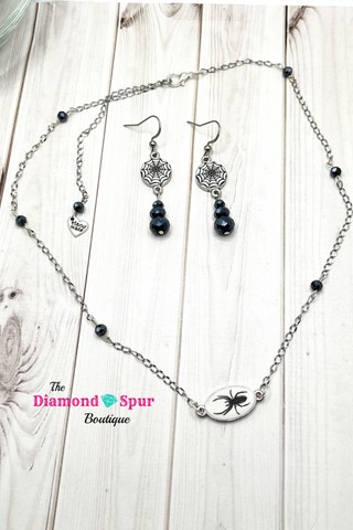 Spider Necklace & Earrings Set