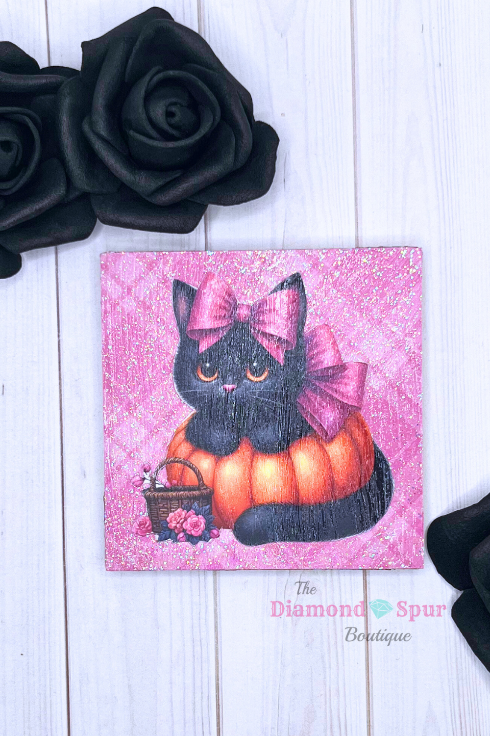 Sparkling Wood Halloween Magnets