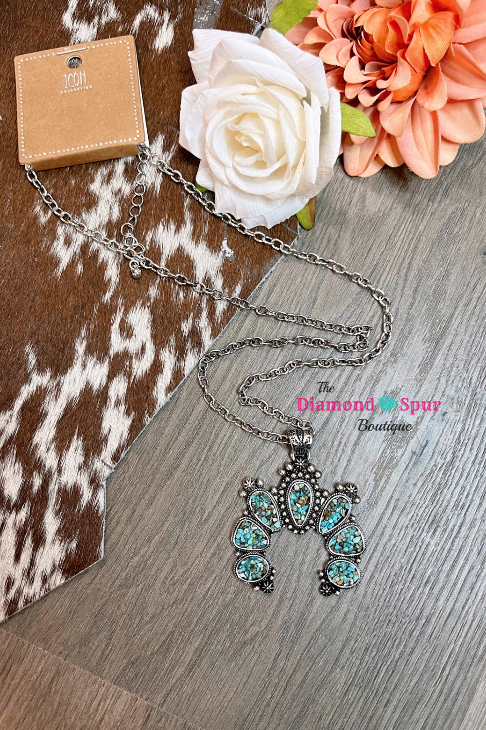 Crushed Turquoise Flintrock Arch Necklace