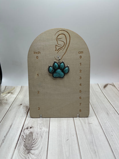Turquoise Paw Earrings