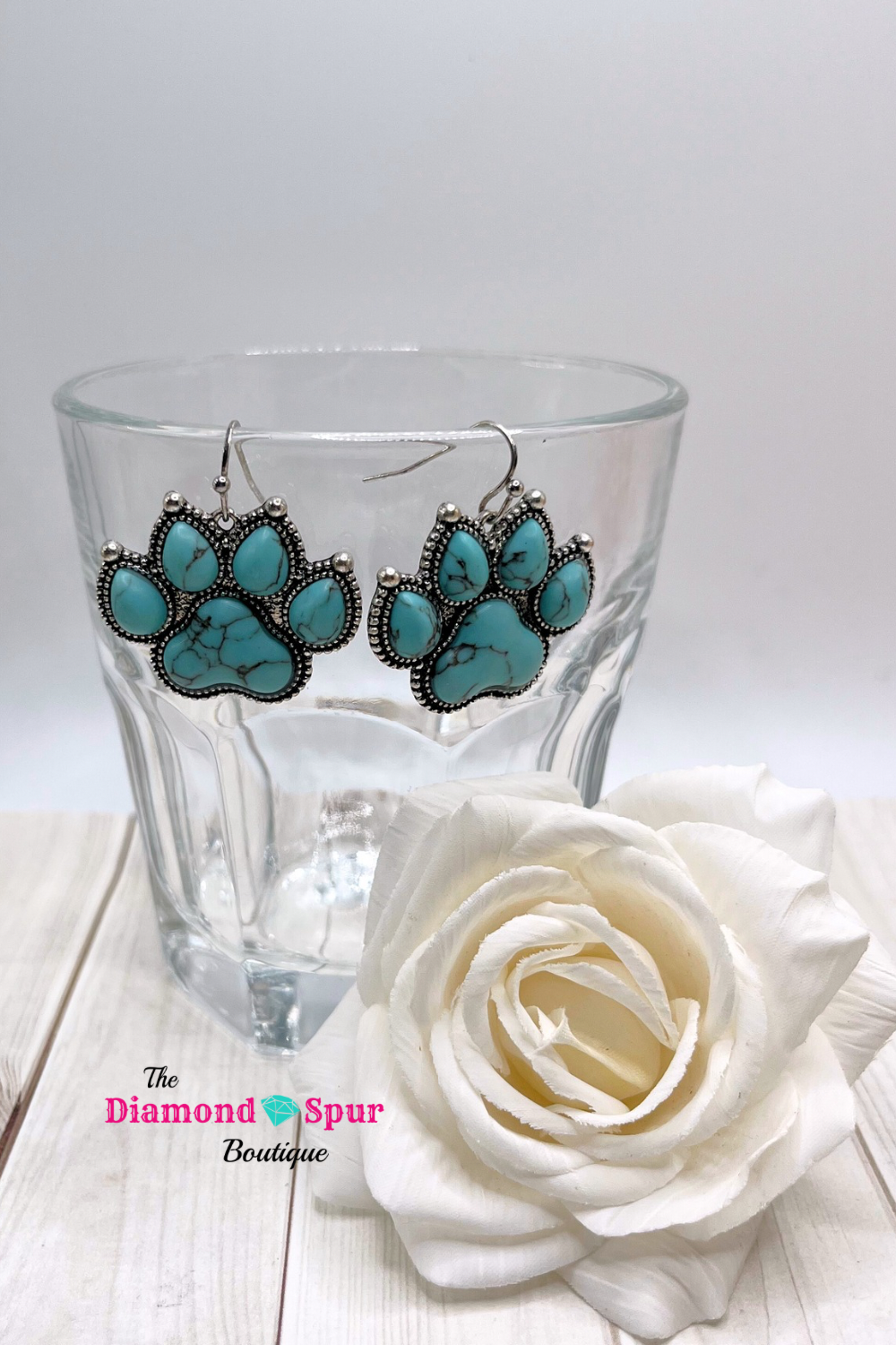 Turquoise Paw Earrings