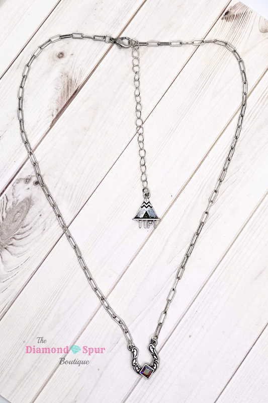 Horseshoe AB Stone Necklace - The Diamond Spur Boutique