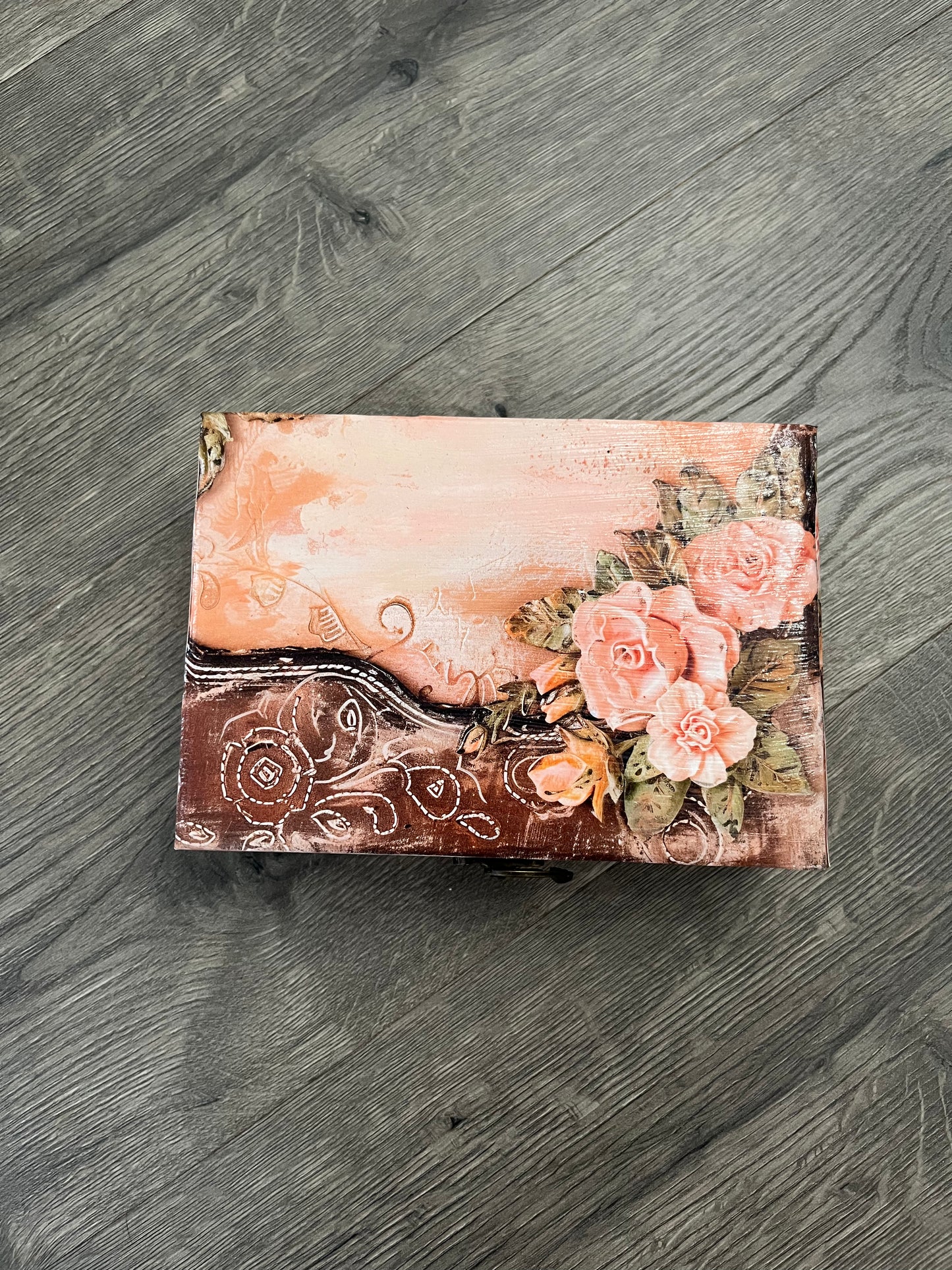 Pink Roses Jewelry/Keepsake Box - The Diamond Spur Boutique