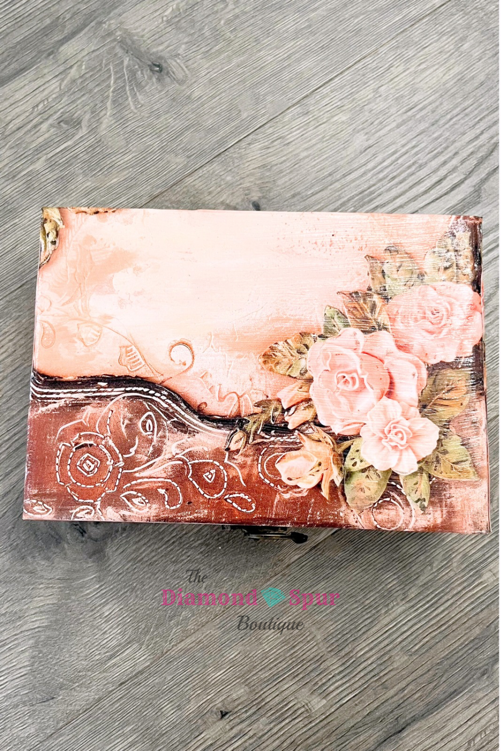 Pink Roses Jewelry/Keepsake Box - The Diamond Spur Boutique