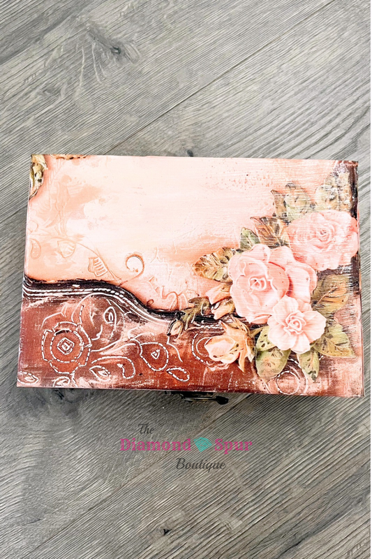 Pink Roses Jewelry/Keepsake Box - The Diamond Spur Boutique
