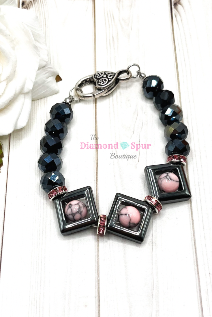 Pink And Gray Bracelet - The Diamond Spur Boutique