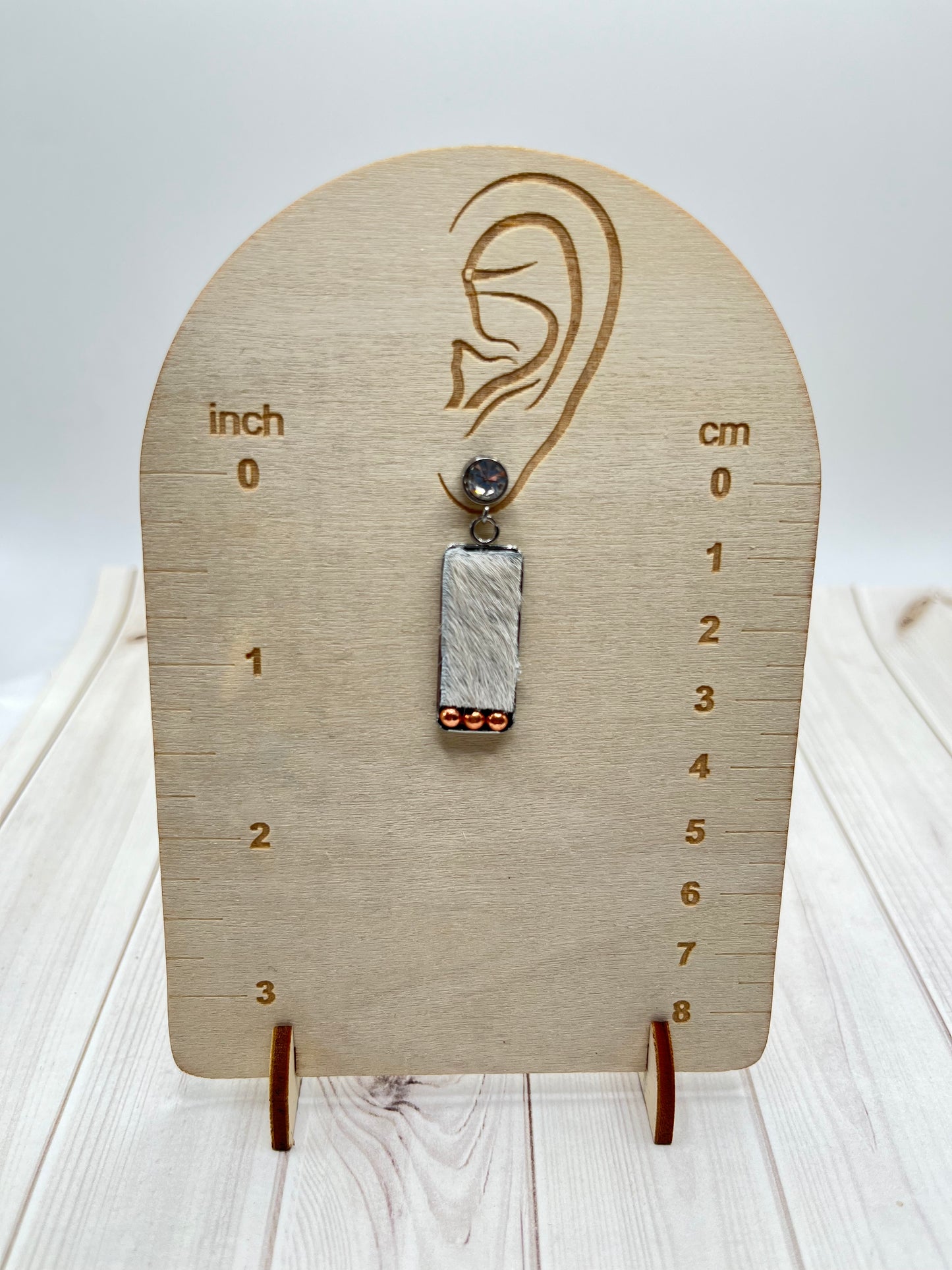 White Hair on hide Earrings - The Diamond Spur Boutique