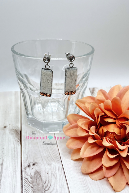 White Hair on hide Earrings - The Diamond Spur Boutique