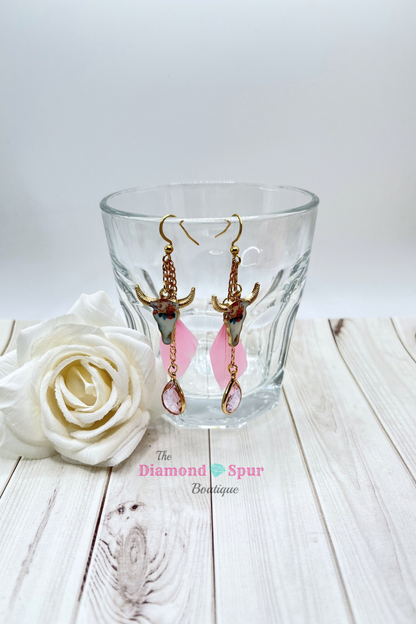 Whimsical Pink Western Charm Earrings - The Diamond Spur Boutique