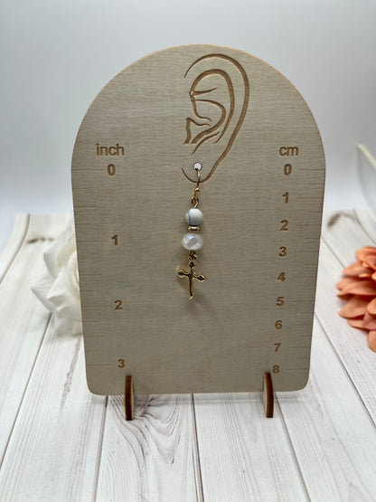 Sparkling Bead Cross Earrings - The Diamond Spur Boutique