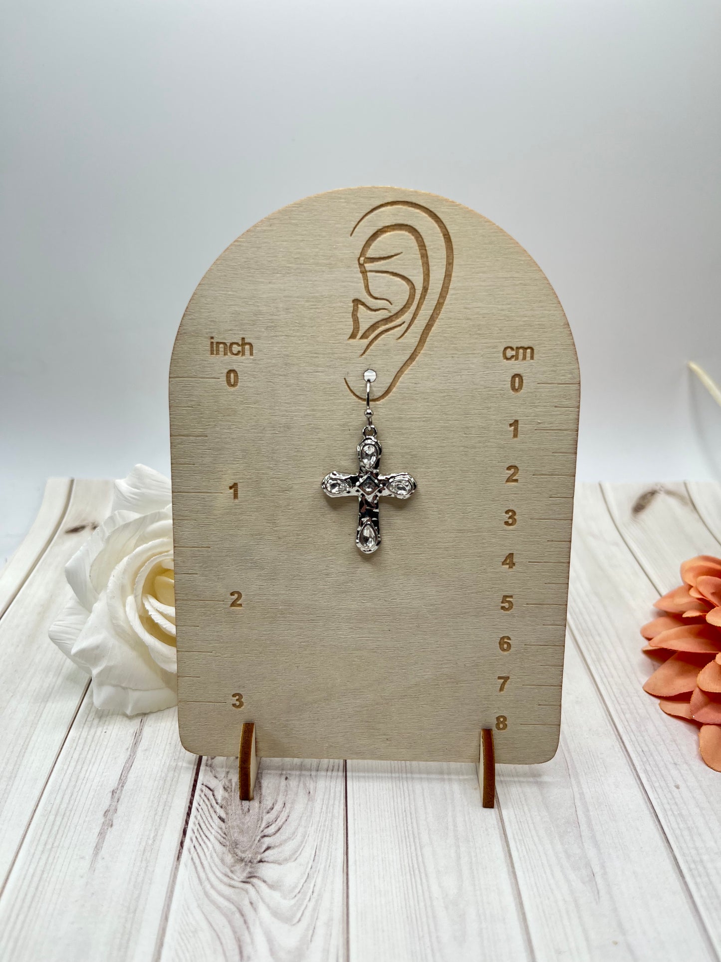 Silver Metal Cross Earrings - The Diamond Spur Boutique