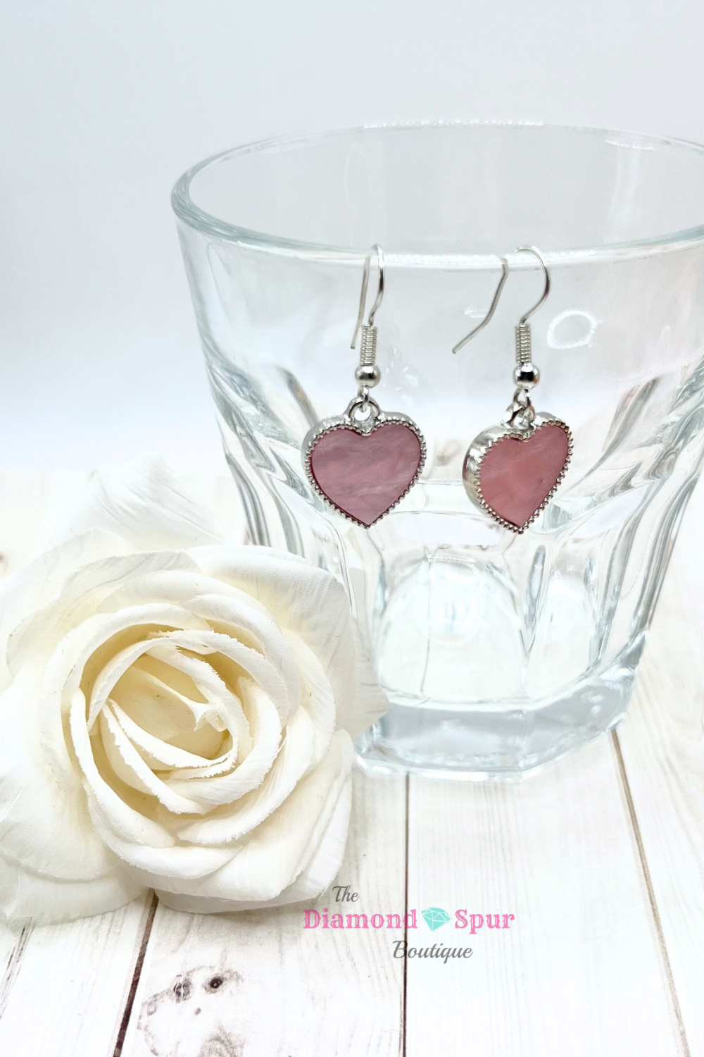 Pink Heart Earrings - The Diamond Spur Boutique