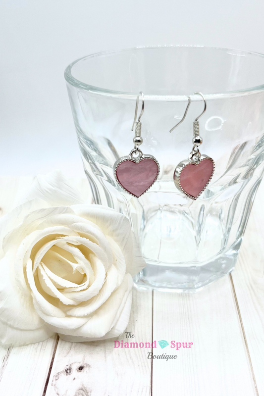 Pink Heart Earrings - The Diamond Spur Boutique