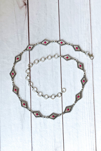 Pink Diamond Concho Link Belt