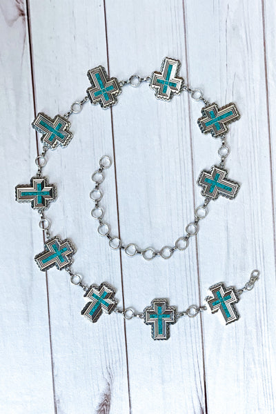 Turquoise Cross Link Belt