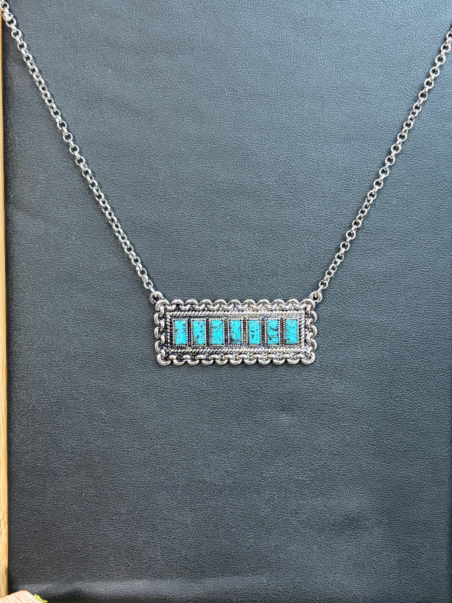 Rectangle Stone Bar Necklace