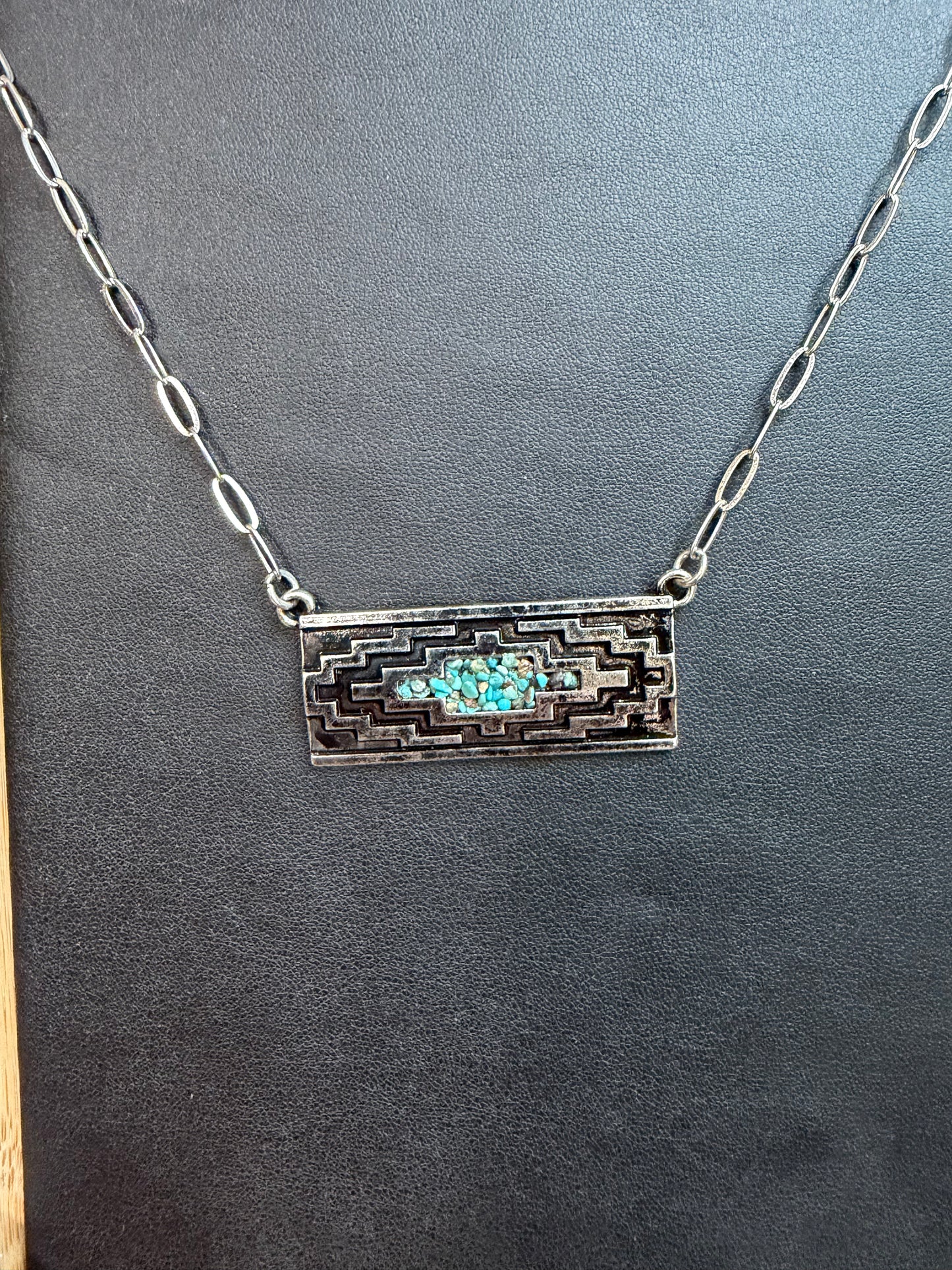 Aztec Crushed Stone Bar Necklace